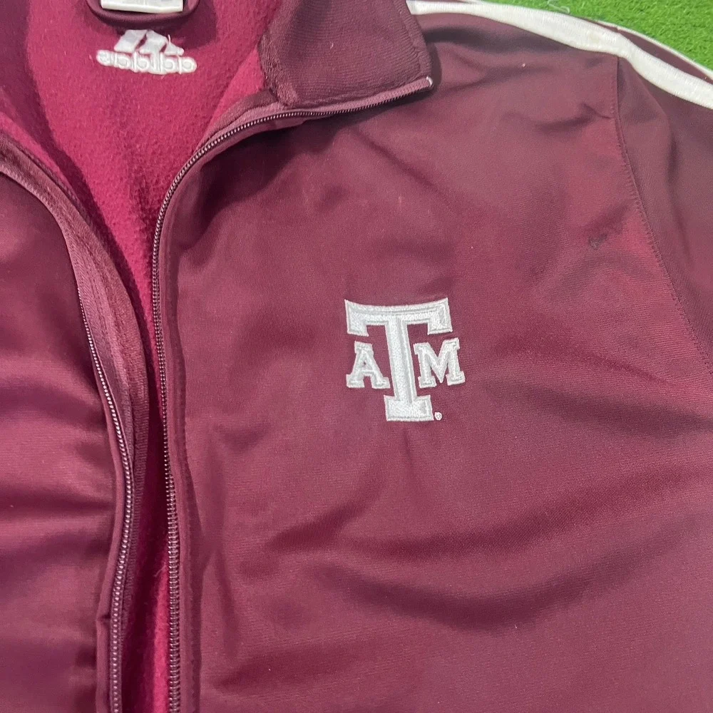 Texas A&M Team Issue Jacket XL Adida Aggie Football Maroon Track Jacket Wont Zip